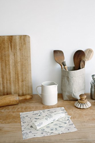 Beeswax Food Storage Wrap - Set of Three, 7" 10" and 13" Natural Square Sheets - Kind4Earth