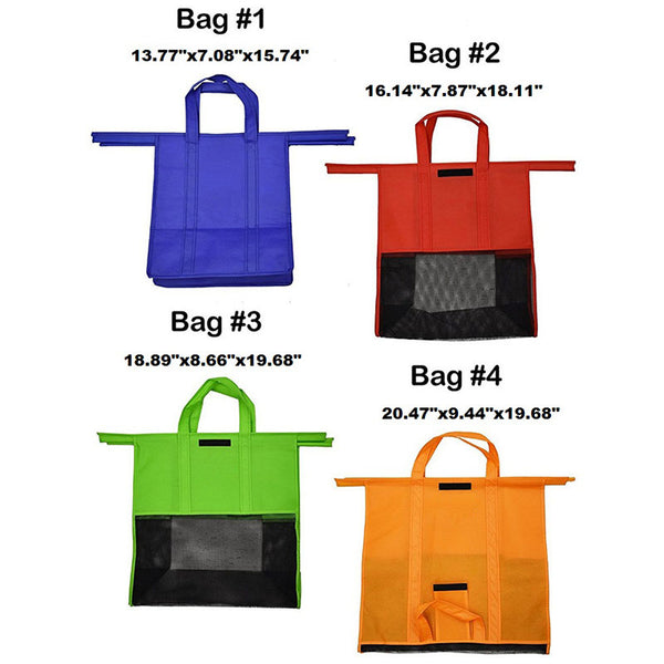 Foldable Reusable Grocery Shopping Bags - 4pcs/set - Kind4Earth