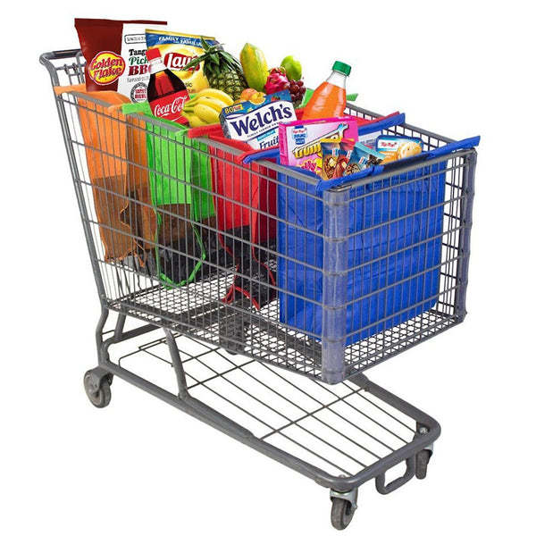 Foldable Reusable Grocery Shopping Bags - 4pcs/set - Kind4Earth