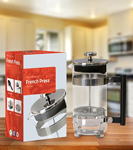 French Coffee Press (Chrome) - 34 oz Espresso and Tea Maker - Kind4Earth