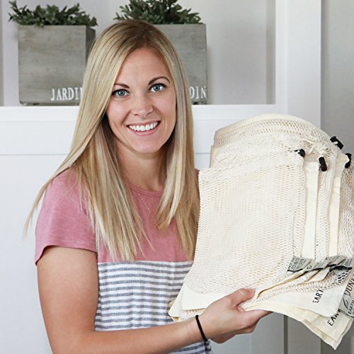 REUSABLE Muslin Produce Bags - 7 pc Set - Kind4Earth