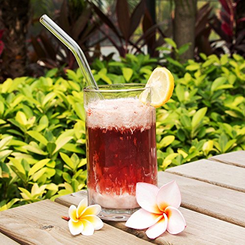 Reusable Glass Drinking Straws - 4 Pack w Brush - Kind4Earth