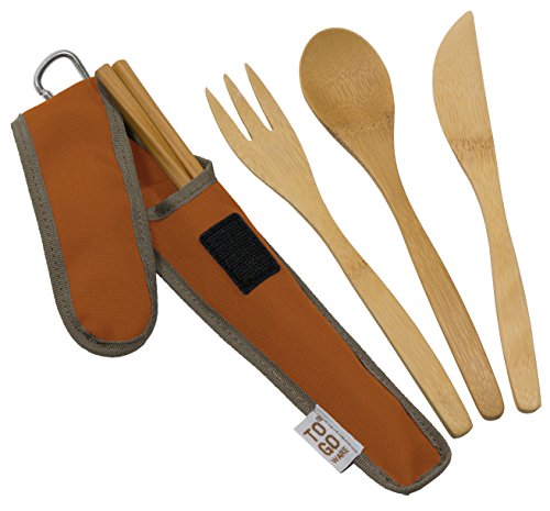 Bamboo Travel Utensils with Carrying Case - Kind4Earth
